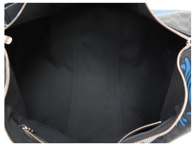NUOVO SACCA DA VIAGGIO LOUIS VUITTON X NEMETH KEEPALL 55 DAMIER GRAPHITE CON TRACCOLLA Grigio - vista 14