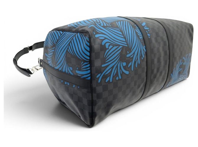 NUOVO SACCA DA VIAGGIO LOUIS VUITTON X NEMETH KEEPALL 55 DAMIER GRAPHITE CON TRACCOLLA Grigio - vista 3