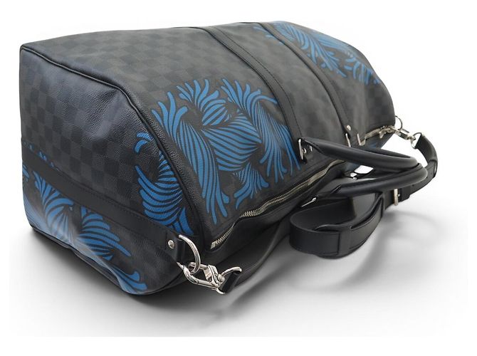 NUOVO SACCA DA VIAGGIO LOUIS VUITTON X NEMETH KEEPALL 55 DAMIER GRAPHITE CON TRACCOLLA Grigio - vista 4
