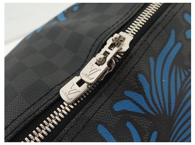 NUOVO SACCA DA VIAGGIO LOUIS VUITTON X NEMETH KEEPALL 55 DAMIER GRAPHITE CON TRACCOLLA Grigio - vista 6