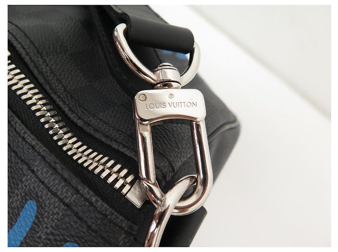 NUOVO SACCA DA VIAGGIO LOUIS VUITTON X NEMETH KEEPALL 55 DAMIER GRAPHITE CON TRACCOLLA Grigio - vista 7