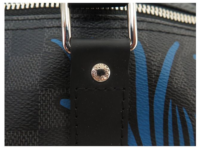 NUOVO SACCA DA VIAGGIO LOUIS VUITTON X NEMETH KEEPALL 55 DAMIER GRAPHITE CON TRACCOLLA Grigio - vista 8