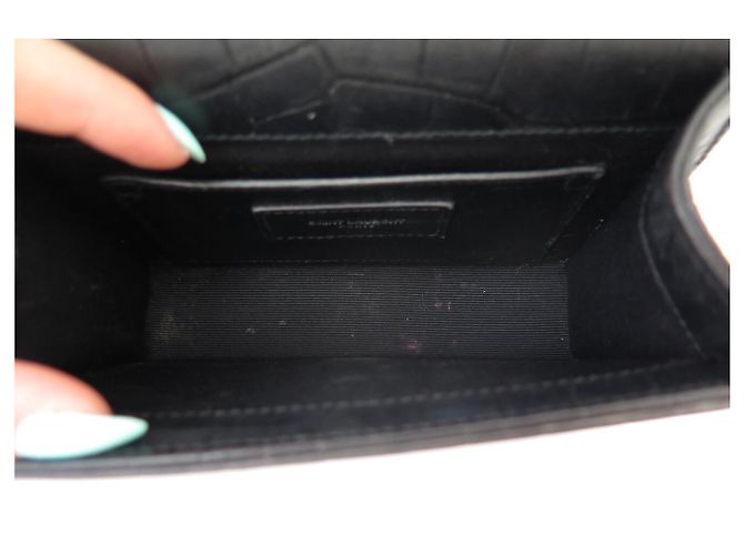 BORSA SAINT LAURENT KATE TASSEL 354120 PELLE NERA TRACCOLLA HAND BAG Nero - vista 14