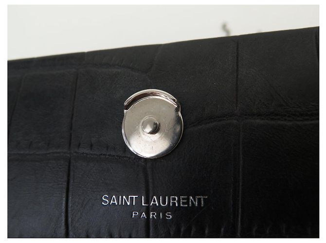 BORSA SAINT LAURENT KATE TASSEL 354120 PELLE NERA TRACCOLLA HAND BAG Nero - vista 17