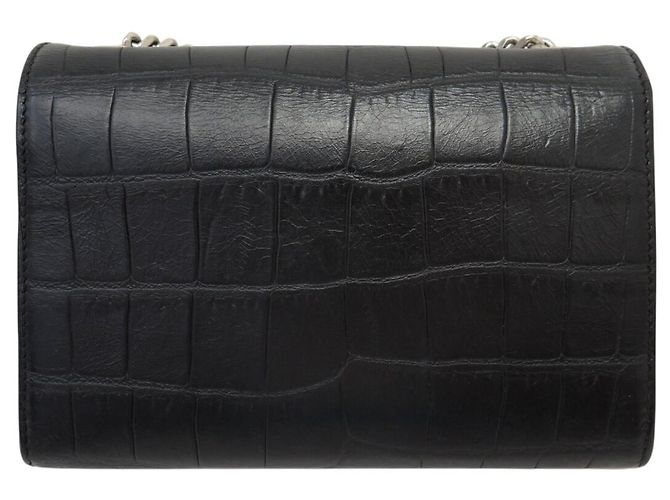 BORSA SAINT LAURENT KATE TASSEL 354120 PELLE NERA TRACCOLLA HAND BAG Nero - vista 4
