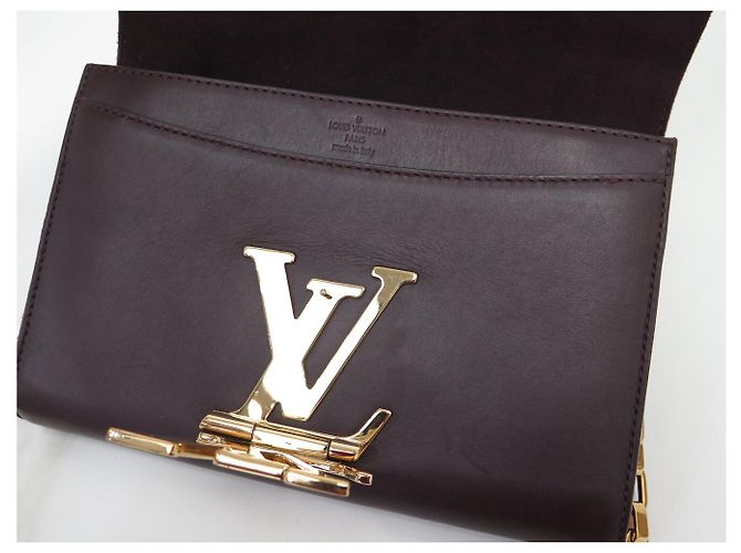 BORSA LOUIS VUITTON LOUISE CHAIN GM PELLE VIOLETTA CON TRACULLA DORATA Porpora - vista 11