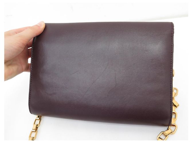 BORSA LOUIS VUITTON LOUISE CHAIN GM PELLE VIOLETTA CON TRACULLA DORATA Porpora - vista 12