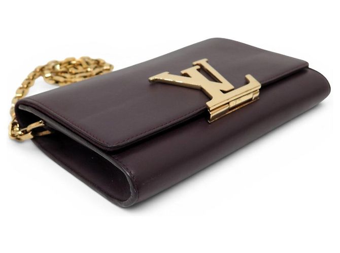 BORSA LOUIS VUITTON LOUISE CHAIN GM PELLE VIOLETTA CON TRACULLA DORATA Porpora - vista 3