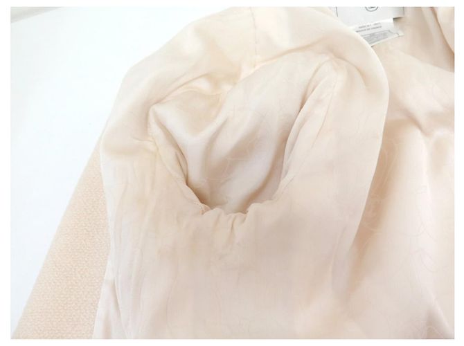 CHANEL TAILLIERTE JACKE Perlmuttknöpfe P20557V11746 S 36 Tweed Creme - Ansicht 10