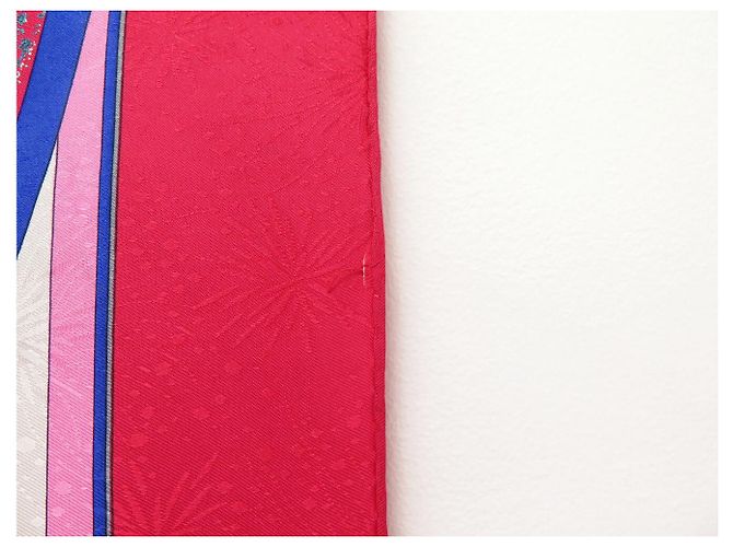 Hermès HERMES FEUX D'ARTIFICE CARRE 90 SILK SCARF RED DUCHESS - view 12