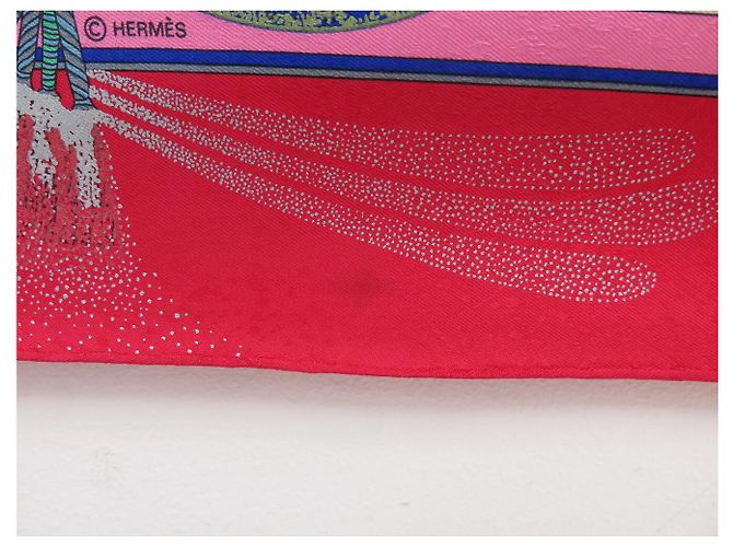 Hermès HERMES FEUX D'ARTIFICE CARRE 90 SILK SCARF RED DUCHESS - view 13