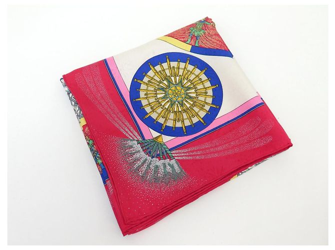 Hermès HERMES FEUX D'ARTIFICE CARRE 90 SILK SCARF RED DUCHESS - view 15