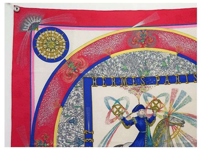 Hermès HERMES FEUX D'ARTIFICE CARRE 90 SILK SCARF RED DUCHESS - view 2