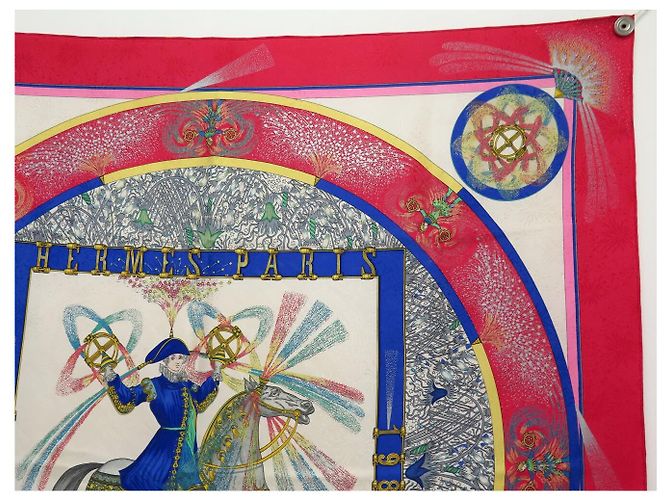 Hermès HERMES FEUX D'ARTIFICE CARRE 90 SILK SCARF RED DUCHESS - view 3