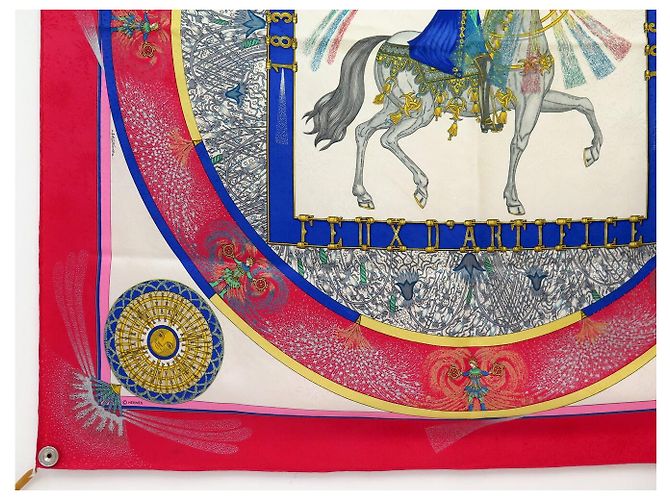 Hermès HERMES FEUX D'ARTIFICE CARRE 90 SILK SCARF RED DUCHESS - view 5