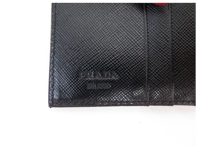 PRADA LOGO RE-NYLON CANVAS PICCOLO PORTAFOGLIO MONETE E CARTE Nero - vista 7