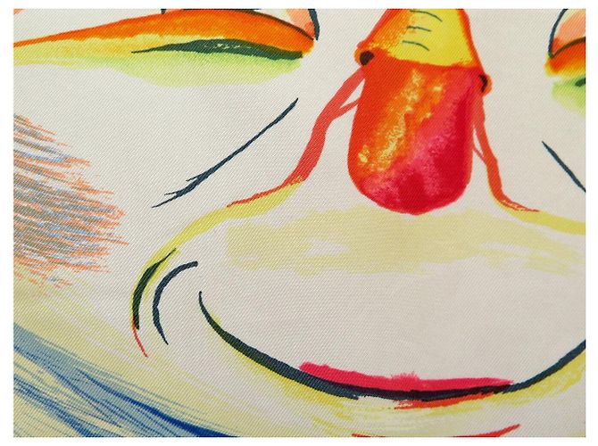 Hermès FULAR IN SETA HERMES SMILES IN THIRD MILLENARY S. KWUMI CARRE 90 Giallo - vista 11