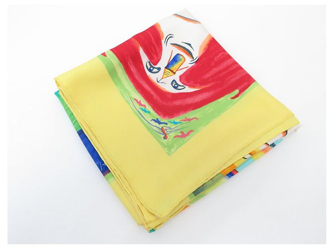 Hermès FULAR IN SETA HERMES SMILES IN THIRD MILLENARY S. KWUMI CARRE 90 Giallo - vista 13