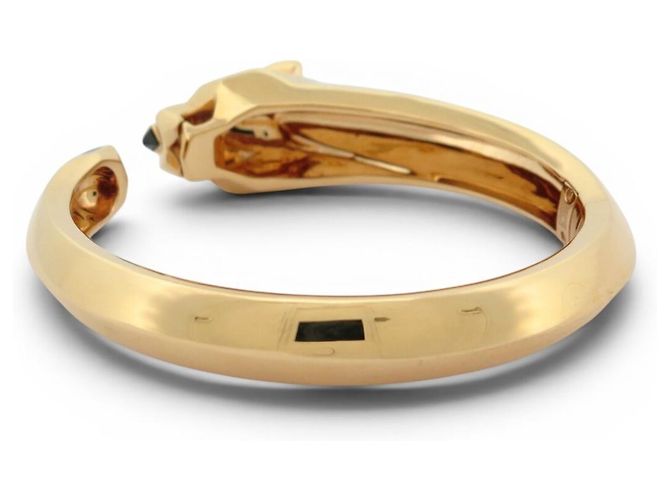 BRACCIALE CARTIER PANTHERE TSAVORITE GRANATO ONIX 17CM ORO GIALLO 18K 86G BANGLE D'oro - vista 4