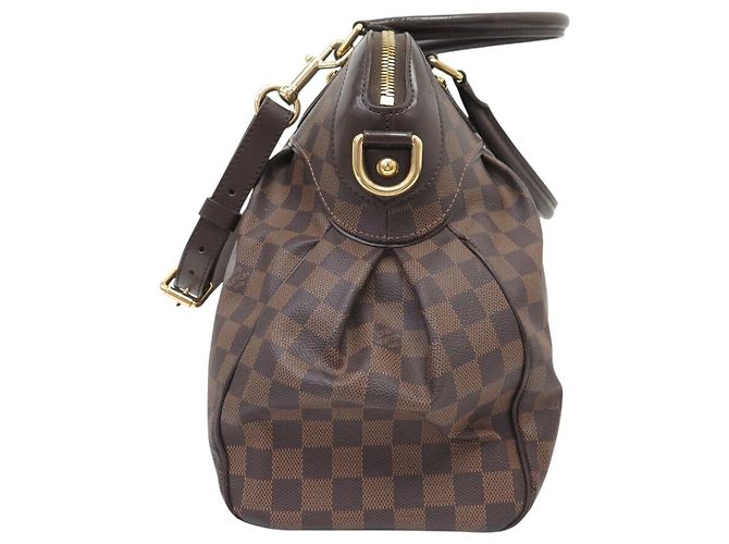 BORSA LOUIS VUITTON TREVI GM IN TELA DAMIER EBENE MARRONE - vista 3