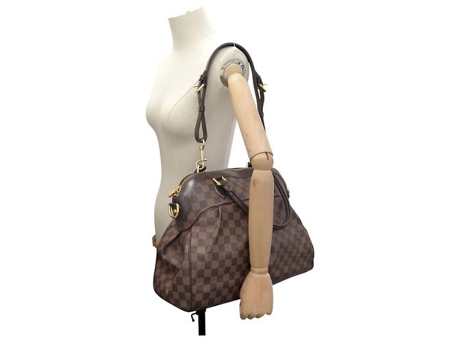 BORSA LOUIS VUITTON TREVI GM IN TELA DAMIER EBENE MARRONE - vista 8