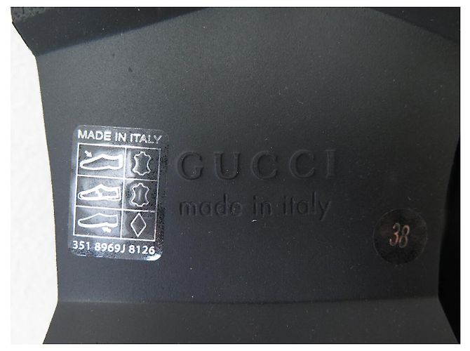 NUOVE CIABATTE GUCCI THEA BANDE WEB 806399 38 IT 39 FR PELLE NERA Nero - vista 9