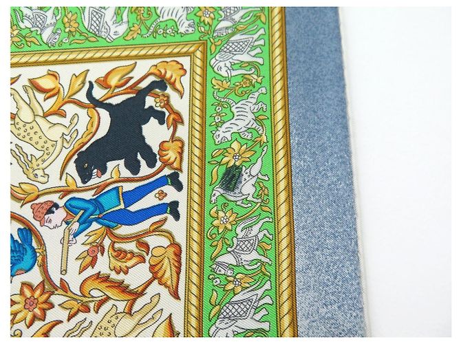 Hermès FULAR VINTAGE HERMES CHASSE EN INDE 1ª EDIZIONE 1986 CARRE 90 SETA Multicolore - vista 12