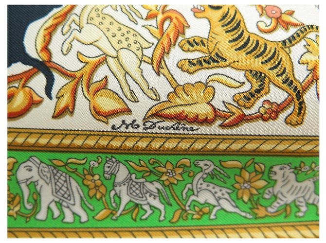 Hermès FULAR VINTAGE HERMES CHASSE EN INDE 1ª EDIZIONE 1986 CARRE 90 SETA Multicolore - vista 8