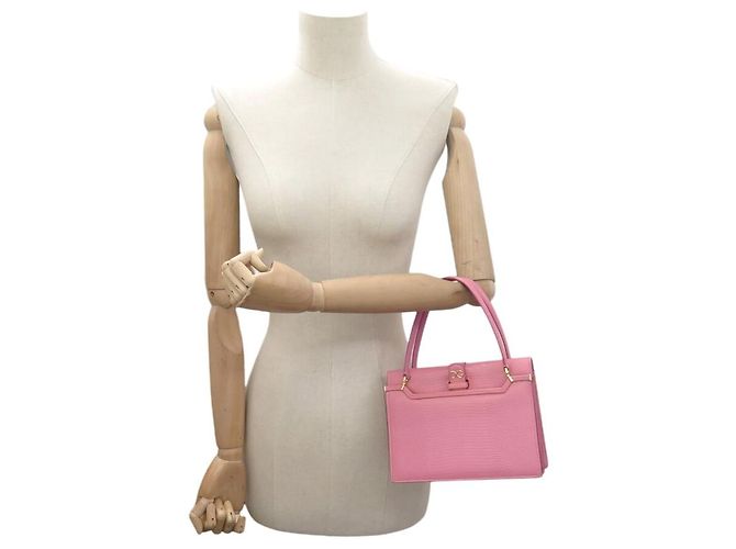 DOLCE & GABBANA INGRID Handtasche aus Eidechsenoptik Leder Pink - Ansicht 5