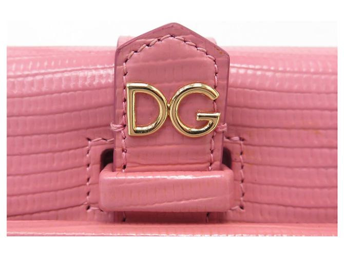 DOLCE & GABBANA INGRID Handtasche aus Eidechsenoptik Leder Pink - Ansicht 6