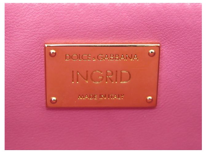DOLCE & GABBANA INGRID Handtasche aus Eidechsenoptik Leder Pink - Ansicht 8
