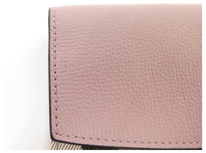 NEUER BURBERRY CONTINENTAL LEDERGELDBÖRSE ROSA & NOVA CHECK TARTAN CANVAS - Ansicht 11