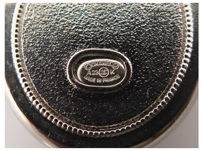 NUOVI ORECCHINI CHANEL LOGO CC STELLA STRASS EMAIL NERO Argento - vista 5