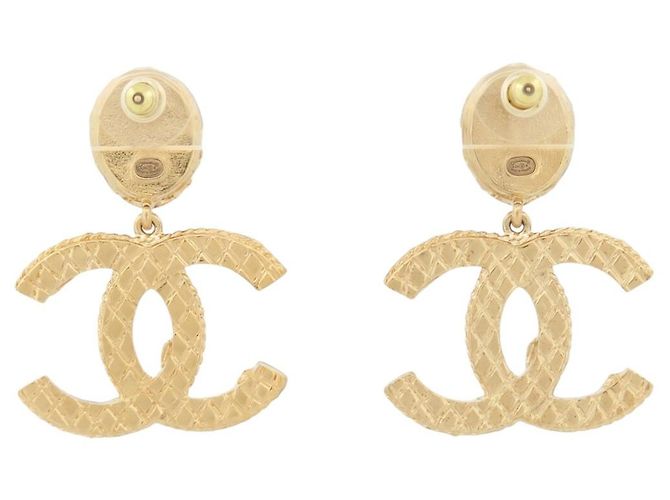 NUOVI ORECCHINI PENDENTI CHANEL LOGO CC PIETRA ROSSA ORO D'oro - vista 2