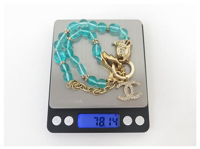NEU CHANEL DRACHE FISCH CC LOGO STRASS PERLEN CHOKER Golden - Ansicht 5