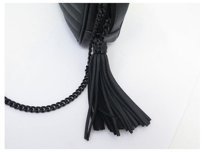 Yves Saint Laurent NUOVA BORSA SAINT LAURENT MINI LOU CAMERA 612579 PELLE CHEVRON Nero - vista 10