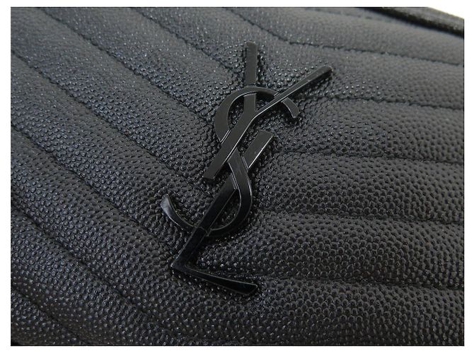 Yves Saint Laurent NUOVA BORSA SAINT LAURENT MINI LOU CAMERA 612579 PELLE CHEVRON Nero - vista 6