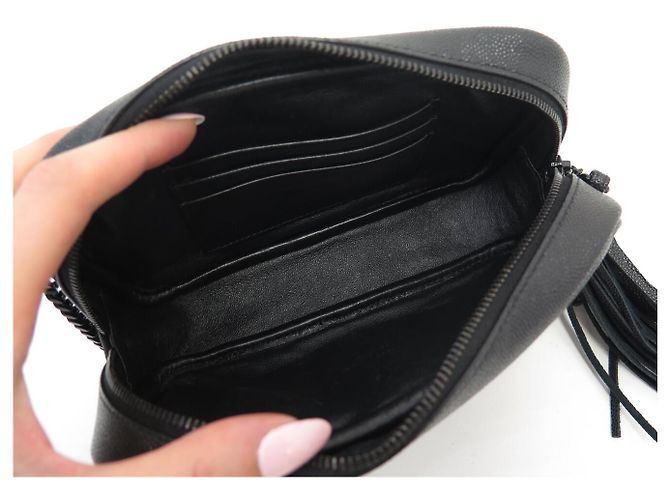 Yves Saint Laurent NUOVA BORSA SAINT LAURENT MINI LOU CAMERA 612579 PELLE CHEVRON Nero - vista 7