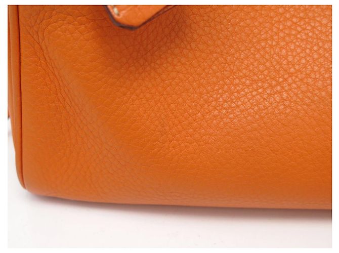 BORSA PRADA DAINO BOX BR0093 A SPALLA IN PELLE GRANULATA ARANCIO HOBO BAG Arancione - vista 10
