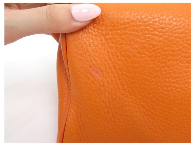 BORSA PRADA DAINO BOX BR0093 A SPALLA IN PELLE GRANULATA ARANCIO HOBO BAG Arancione - vista 13