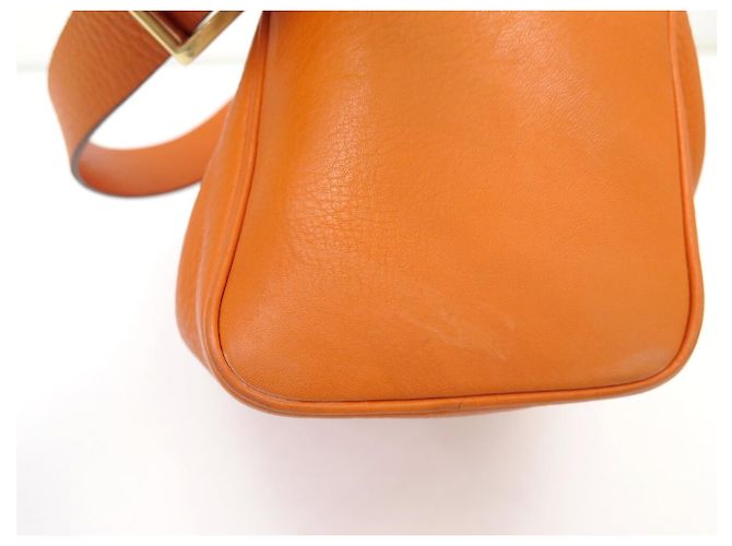 BORSA PRADA DAINO BOX BR0093 A SPALLA IN PELLE GRANULATA ARANCIO HOBO BAG Arancione - vista 14