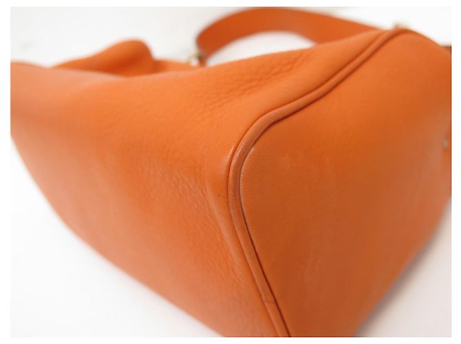 BORSA PRADA DAINO BOX BR0093 A SPALLA IN PELLE GRANULATA ARANCIO HOBO BAG Arancione - vista 15