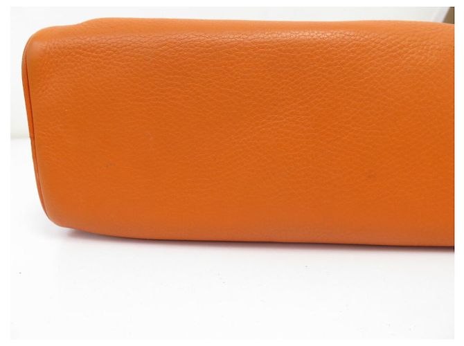 BORSA PRADA DAINO BOX BR0093 A SPALLA IN PELLE GRANULATA ARANCIO HOBO BAG Arancione - vista 18