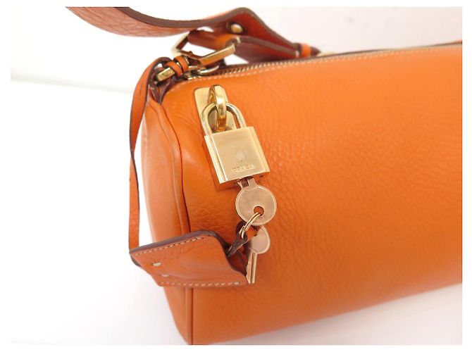 BORSA PRADA DAINO BOX BR0093 A SPALLA IN PELLE GRANULATA ARANCIO HOBO BAG Arancione - vista 5