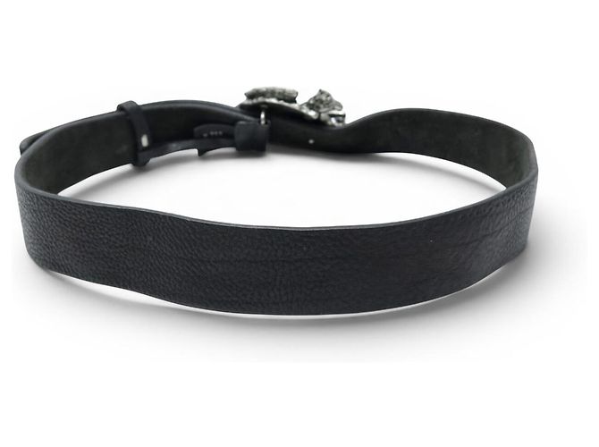 GUCCI BOUCLE PEGASUS 256262 T90 KORNLEDER GÜRTEL SCHWARZ - Ansicht 3