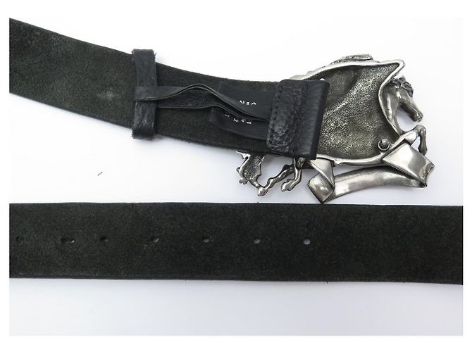 GUCCI BOUCLE PEGASUS 256262 T90 KORNLEDER GÜRTEL SCHWARZ - Ansicht 7