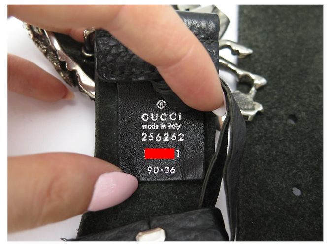 GUCCI BOUCLE PEGASUS 256262 T90 KORNLEDER GÜRTEL SCHWARZ - Ansicht 8