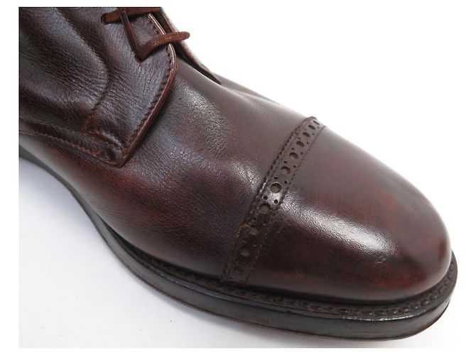 STIVALETTI JOHN LOBB MORTON 11.5 45 IN PELLE MARRONE - vista 13