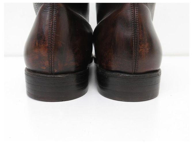 STIVALETTI JOHN LOBB MORTON 11.5 45 IN PELLE MARRONE - vista 5