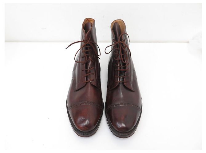 STIVALETTI JOHN LOBB MORTON 11.5 45 IN PELLE MARRONE - vista 9